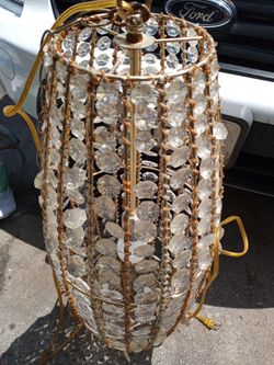 Vintage chandelier Mcm Boho  Barrel Light Chandelier acrylic crystal vintage pendant