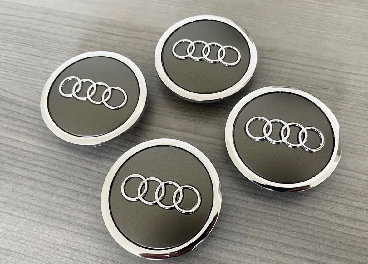Audi Gray Wheel Center Caps