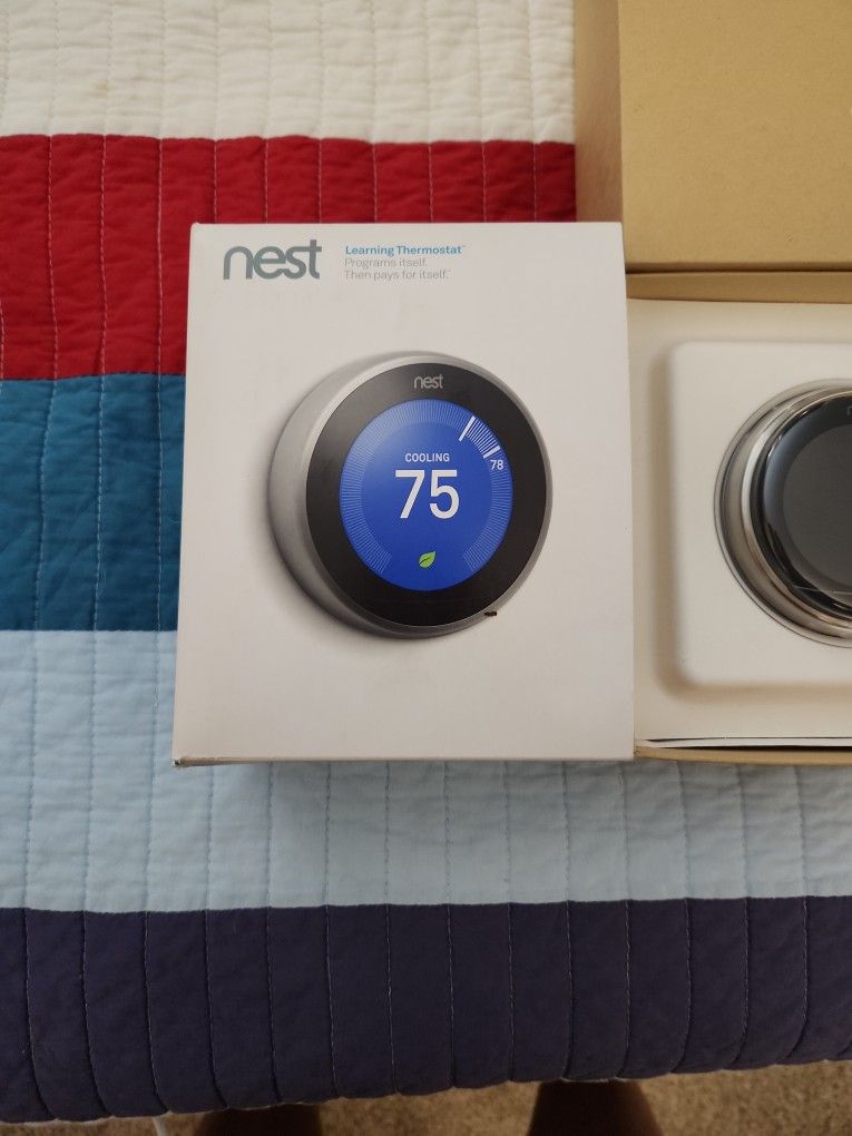 Google - Nest Learning Thermostat 3rd Generation - Stainless Steel