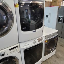 Maytag Front Loading Washer And Stackable Gas Dryer Set 