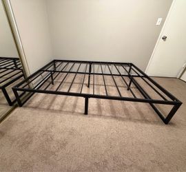 Queen Size Black Metal Bed Frame