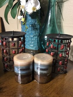 Candle holders and candle set