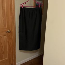 Black Silk Ladies Long Skirt - REDUCED