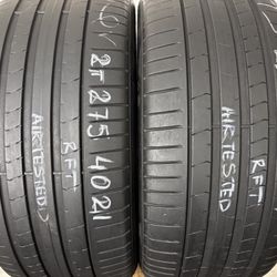 2 Tires 275 40 21 Pirelli P Zero Pz4 Run Flat No Repairs High Tread