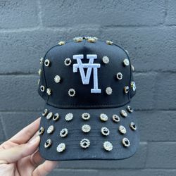 Rhinestone custom LA Black SnapBack