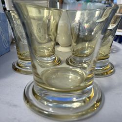Set Of Amber Drinking Glasses Drinkware 