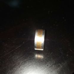 Mens Size 10 Titanium And Brass Wedding Band  (Price Reduction)