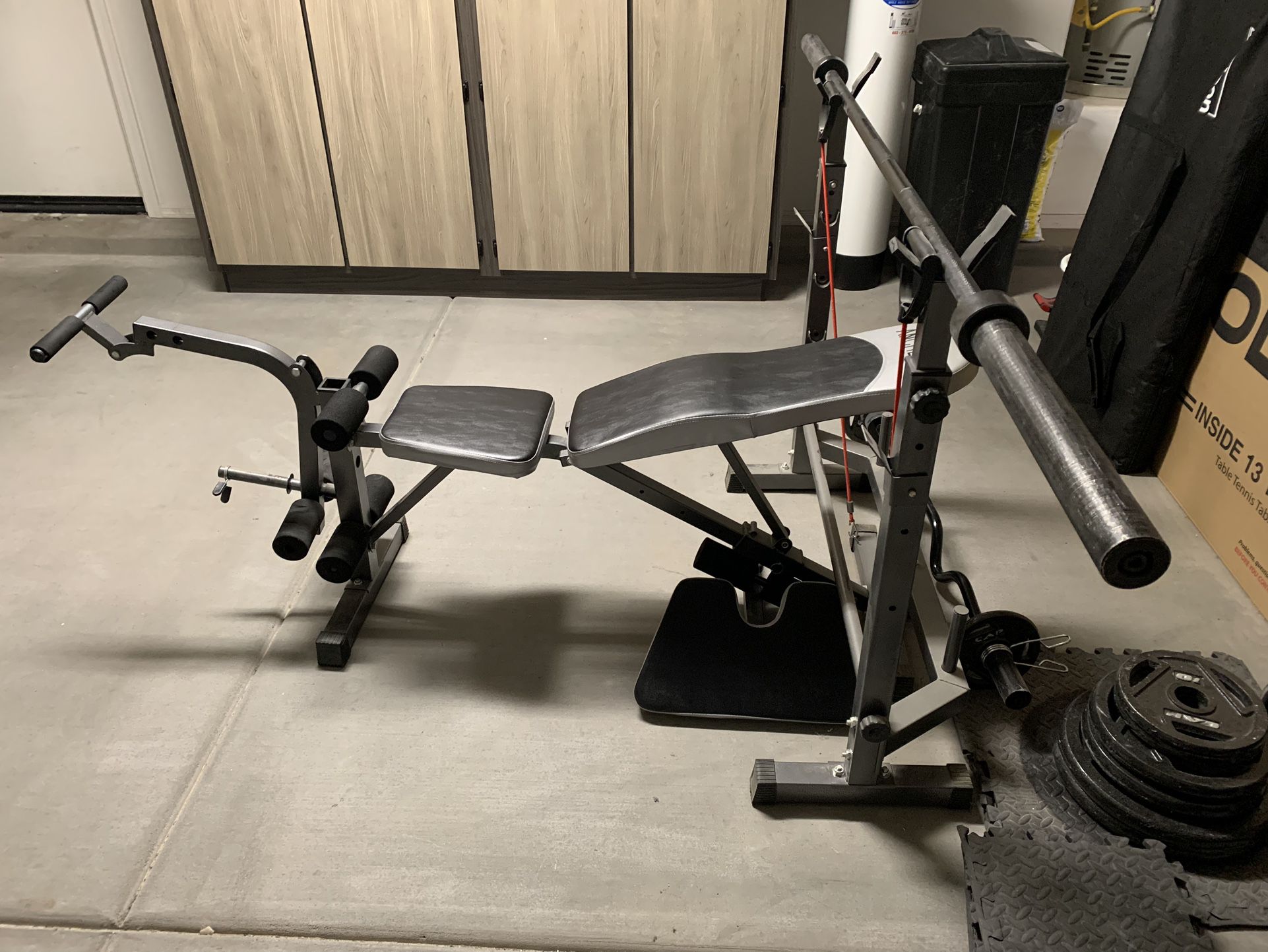 Weight Bench With Weight Bars &Weights $200