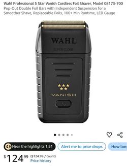 Wahl professional shaver 5 star vanish cordless