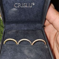 Crislu Platinum Finished 925 Sterling Silver Rings