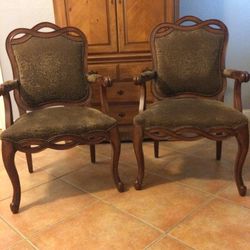 Classic upholstered Back Arm Chairs 