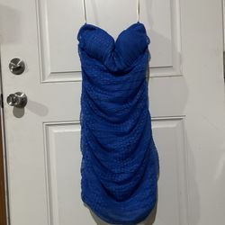 $138 BCBGeneration Blue Strapless Dress, Size 14, New