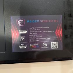 MSI Raider GE68 HX 14V Gaming laptop 