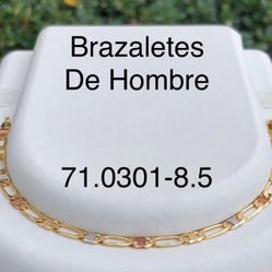 Men’s Bracelet 3 Golds Colors 18k Gold Plating 