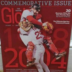 2004 BOSTON RED SOX COMMEMORATIVE ISSUE WORLD SERIES BOSTON GLOBE. Message me anytime if interested will send more pictures or videos thank you.