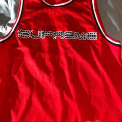 [USED] Supreme Rhinestone Basketball Jersey RED