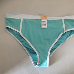 Kona Sol Women's Terry Textured Solid High Waist High Leg Bikini Bottom /Or Best Offer 
