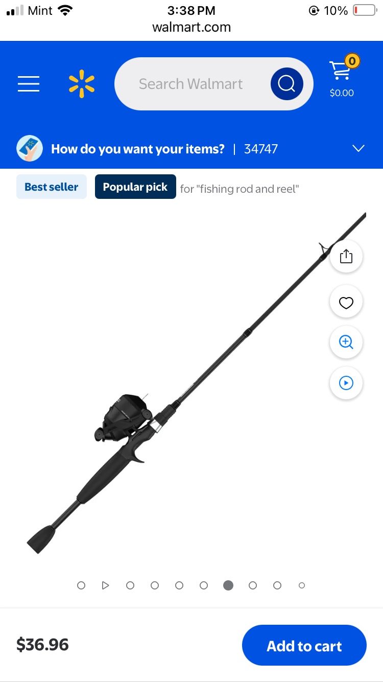 Zebco 33 Tactical Spincast Reel and Fishing Rod Combo, 6-Foot 2-Piece Fishing Pole, Size 30 Reel, Black