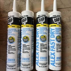 Alex Fast Dry, White Acrylic LatexPlus Silicone Caulk, 10.1 Oz.