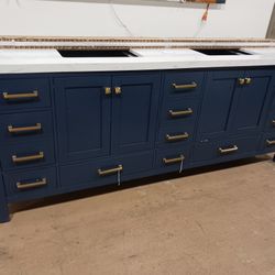 84inch Bathroom Vanity With Top And Sinks