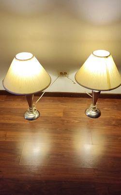 Pair of Table Lamps with Fabric Shades