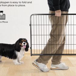 Never Used Dog Playpen, 8 Panels 32" Foldable Heavy Duty Metal Puppy Exercise Pen with Doors Indoor Outdoor