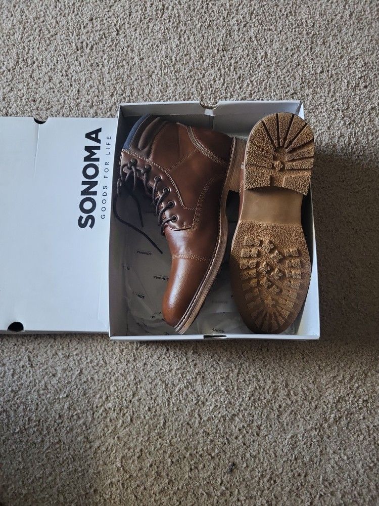 Sonoma Sheldon Men's Ankle Boots -12 Wide Brown