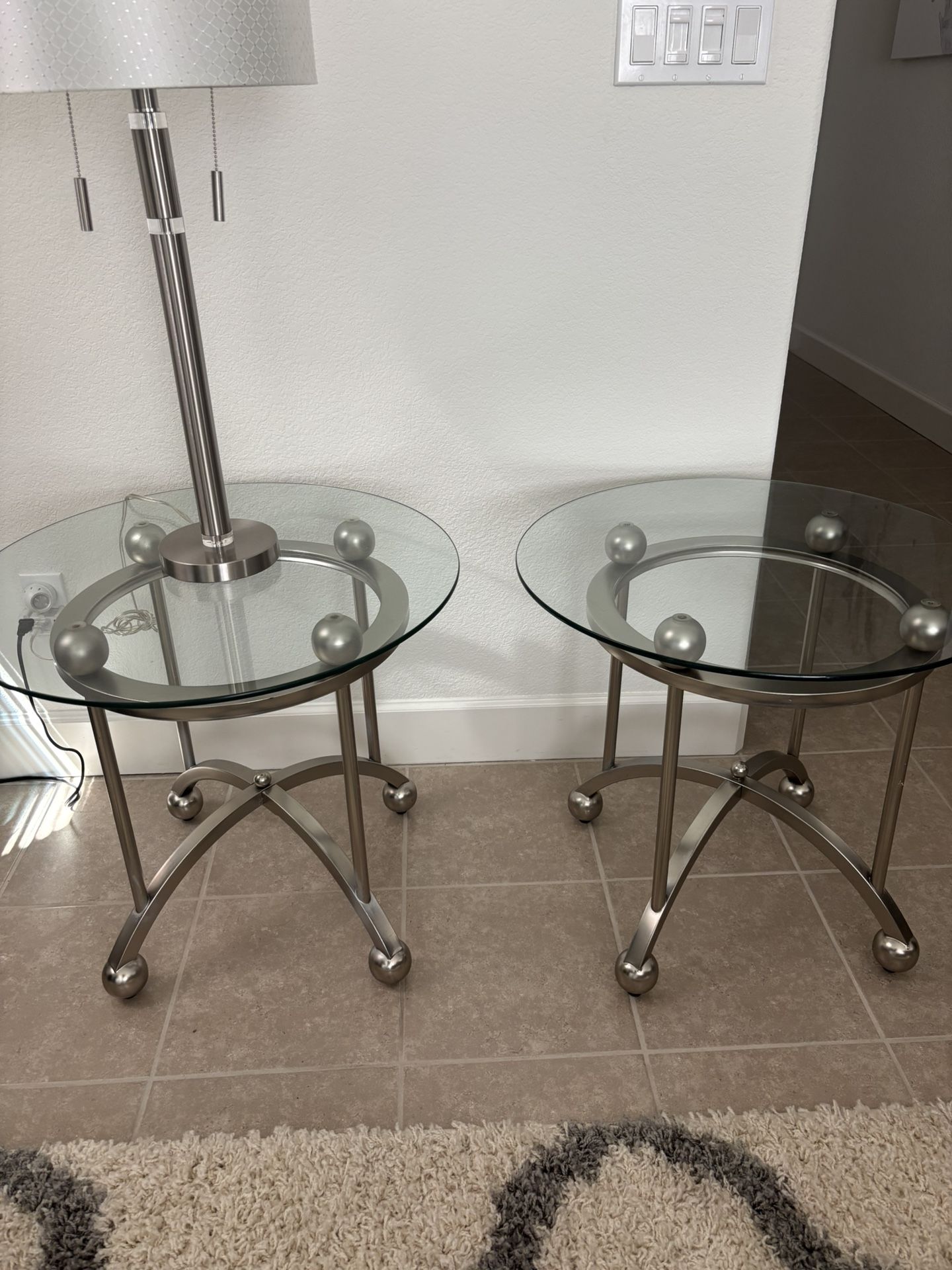 Glass End Tables - 2 Tables