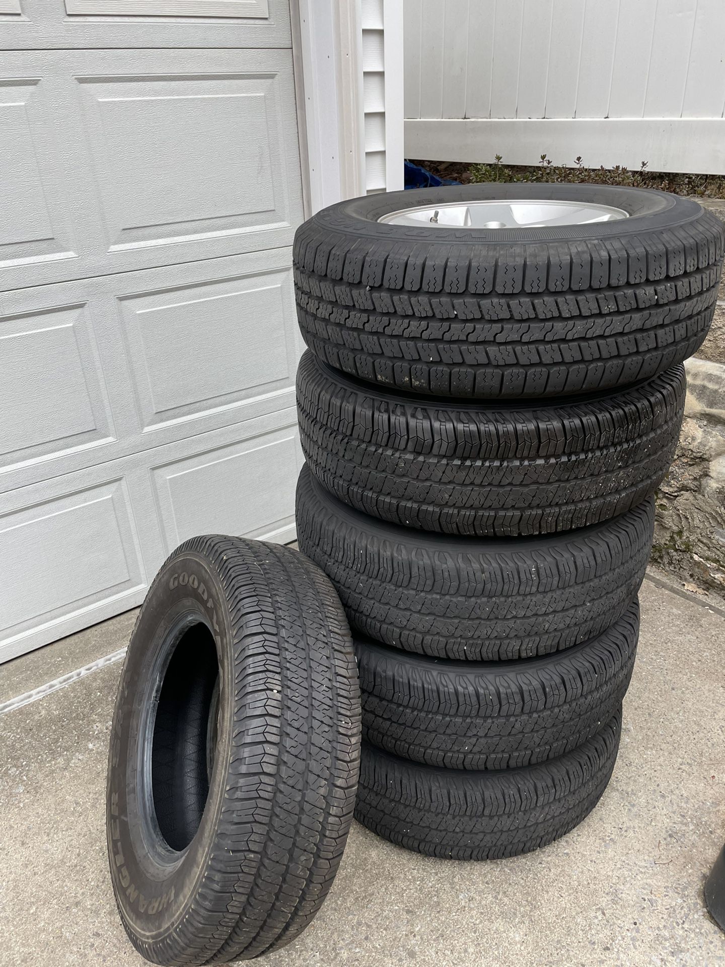 Jeep Wrangler Wheels, Tires, And Sensors (Goodyear Wrangler 255/75 R17) for  Sale in Scarsdale, NY - OfferUp
