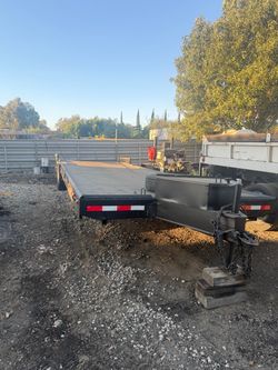 Black Flatbed Equipment Trailer