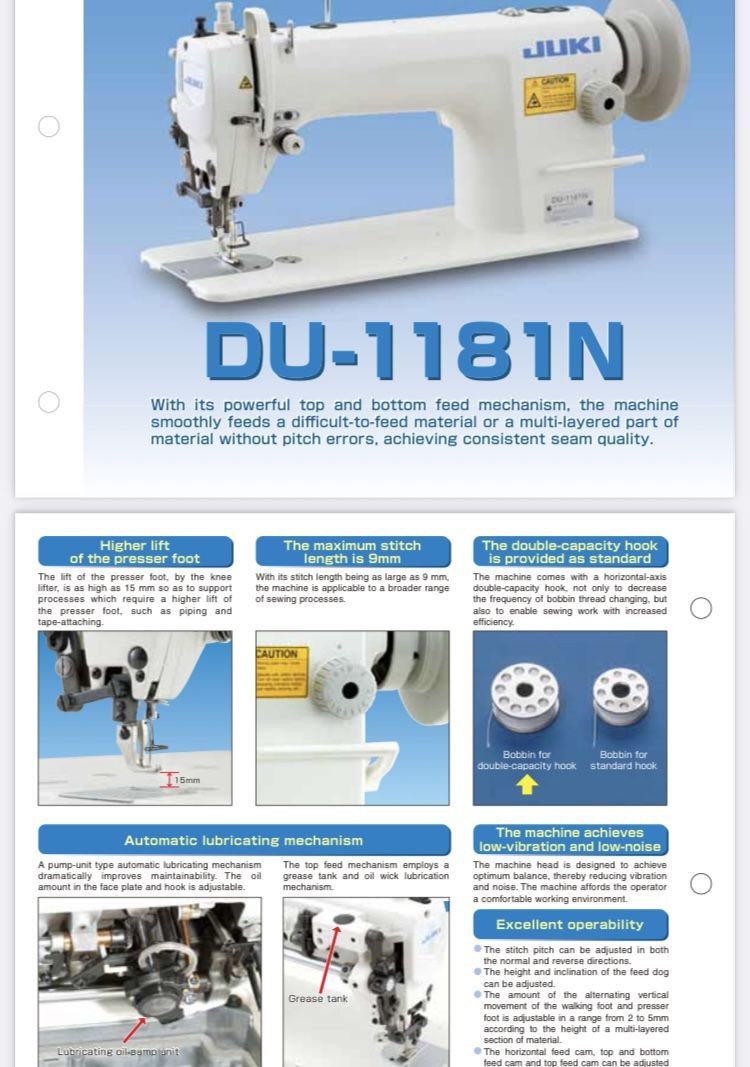 Juki DU 1181N Walking Foot Sewing Machine