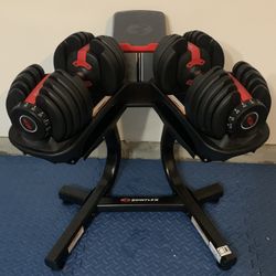 Bowflex Selecttech 552 Dumbbells with Media Stand BRAND NEW