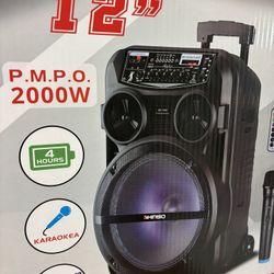 Speaker 12 Inch Bluetooth USB Fm Tf Card Auxiliary $80. New