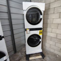  Washer Dryer Tower Smart 4.5 Cu.Ft.  Washer  7.4 Cu.Ft. Dryer Electric  White vented Model # WKE100HWA  Samsung 