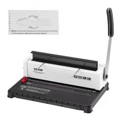 964# Coil Spiral Binding Machine, Manual Book Maker 34-Holes Binding 120 Sheets, Punch Binder Adjustable 3/16" - 9/16" Coil Binding Spines, for Lette