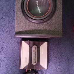 Pioneer 10" Sub And Clarion Amp