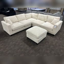 new corduroy sectional sofa with ottoman 