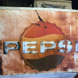Huge vintage Pepsi sign  1963 82 1/4”x 85
