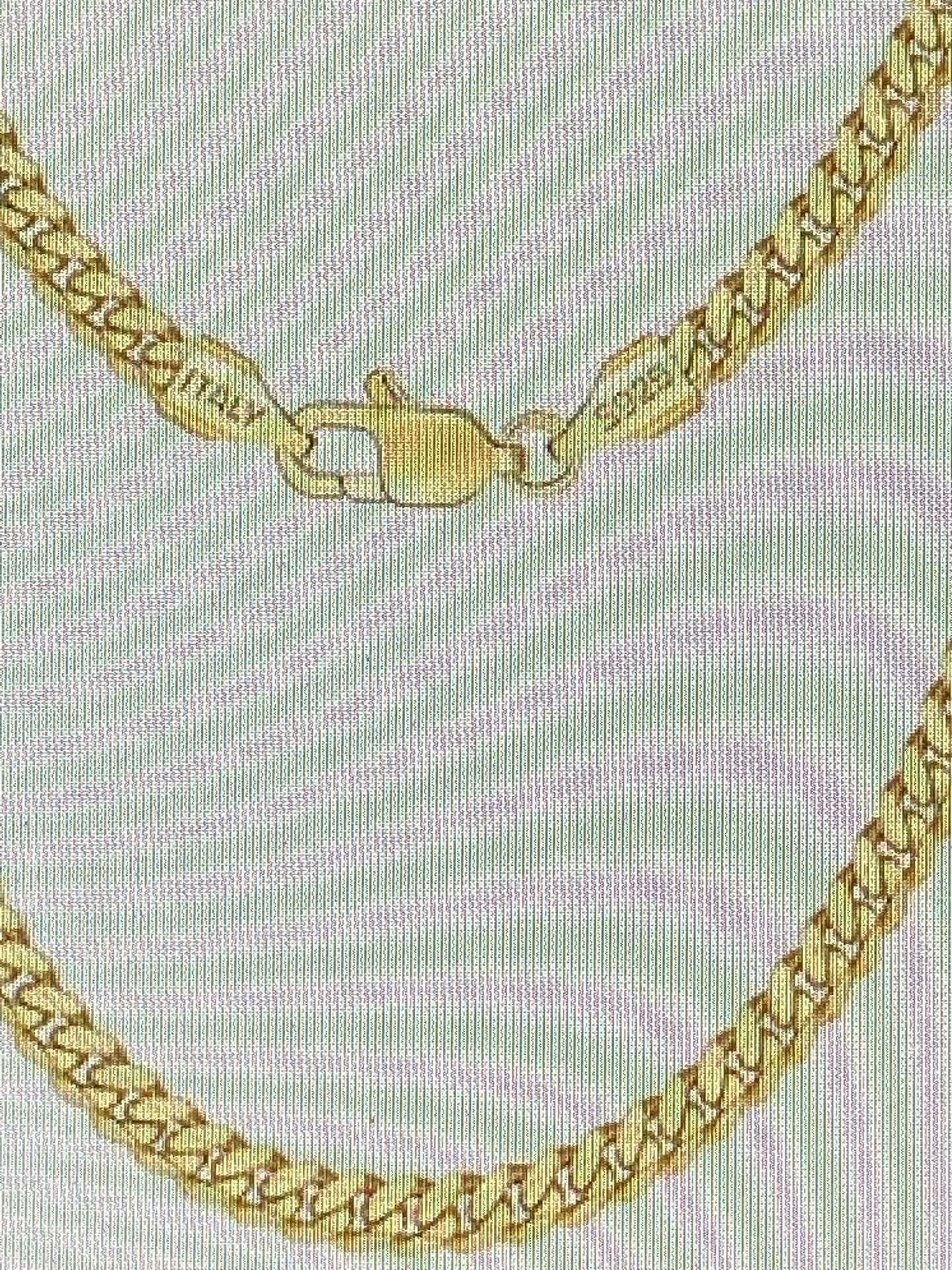 3.5 mm Sterling Silver Italian Cuban Link Chain. Gold Plated. 20” Long