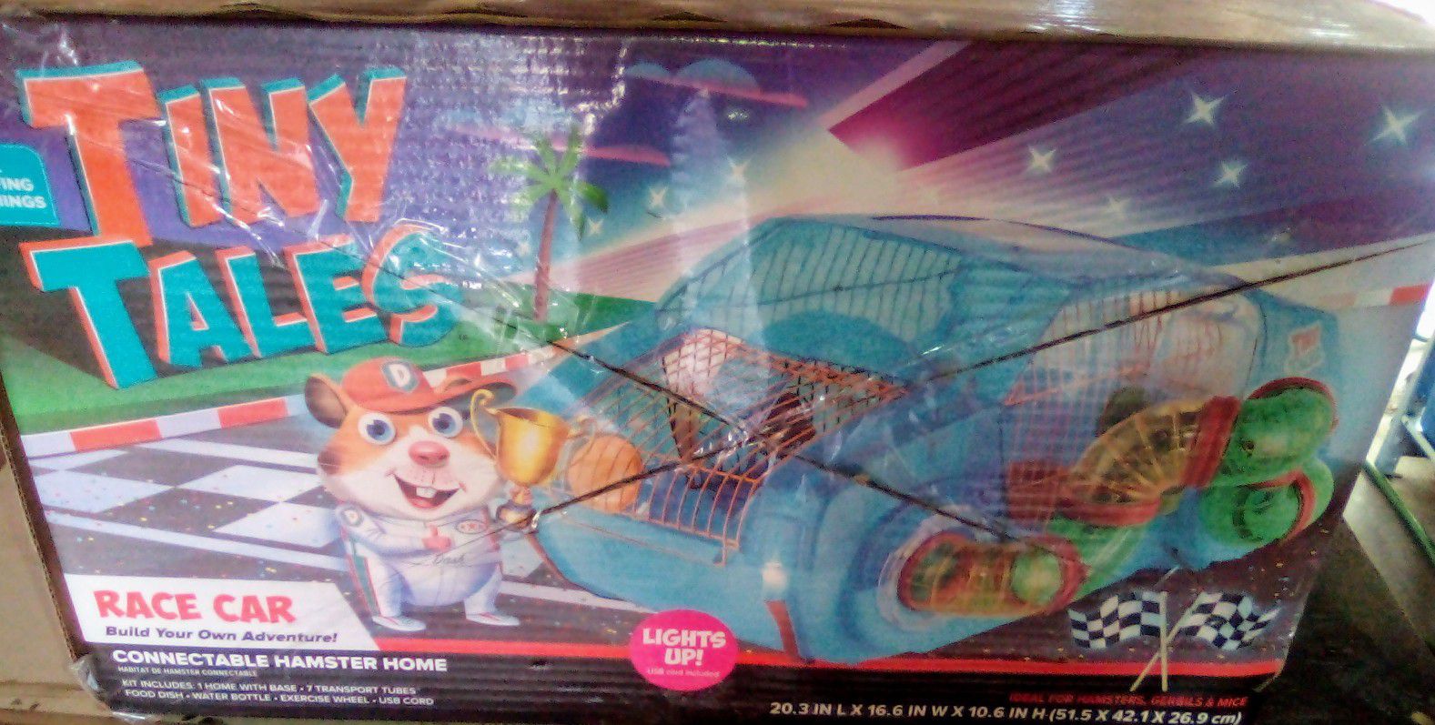 LIGHT UP  RACE CAR HAMSTER CAGE