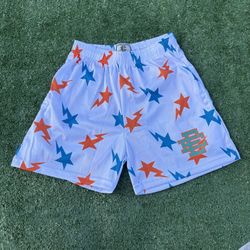 Eric emanual White Shorts with orange and blue stars