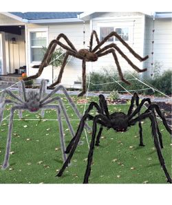 NEW!! Giant Halloween Spider Decorations Set of 3