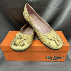 Miz Mooz By Gazith Womens Gold Flat Ballet Cushioned Insole Comfort Size 36(EU)