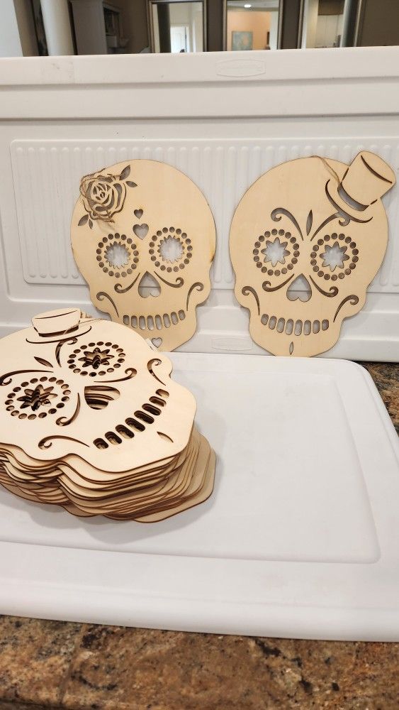 Halloween Decorations: Dias De Muertos Wood Cutouts