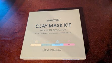 SHVYOG 4Pcs Face Mask Set - Turmeric Clay Mask, Vitamin C, Green Tea, Rose, Dead Sea Mud Mask, Skin Care Mask for Deep Cleansing, Refining Pores, Vale