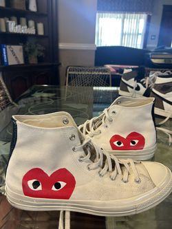 Converse Commes Des Garçons Play x Chuck 70 High CDG beige