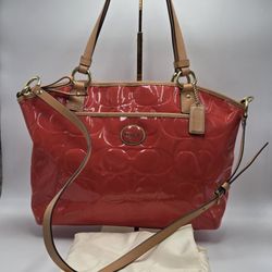 COACH PEYTON EMBOSSED PATENT LEATHER TOTE BAG 