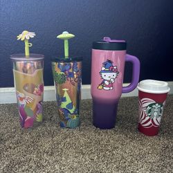 Used Starbucks Tumbler/ Reusable Coffee Cup/Hello Kitty Stainless Steel Therm Mug 