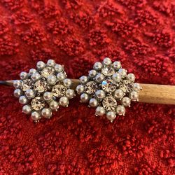 Pearl And Diamond Earrings 