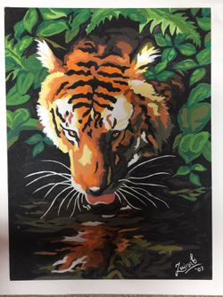 Tiger painting 12x9